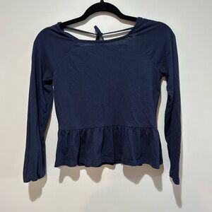 Place Navy Long Sleeve Women's Top